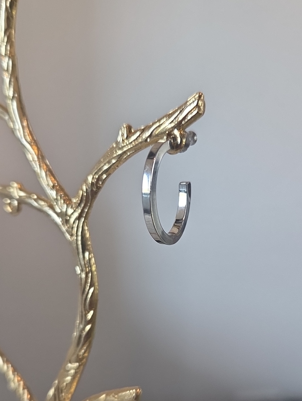 Classic Silver Hoop Earring - Sleek Minimalist Design